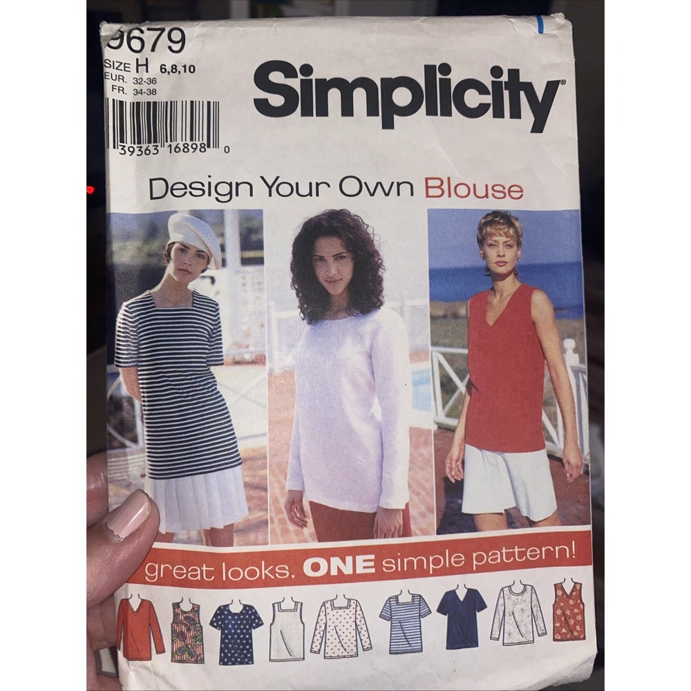 Vintage Simplicity 9679 Ladies Blouse Sewing Pattern Size 6-10 Cut Complete